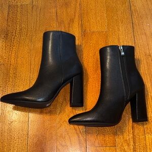 Faux Leather Black Booties